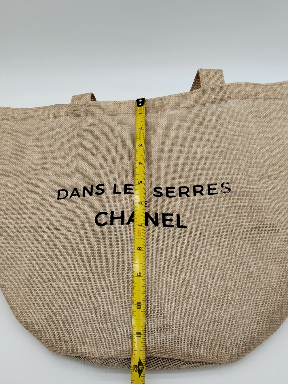 CHANEL Dans Les Serres Natural Woven Tote Bag Coated Interior Logo Tag NIP